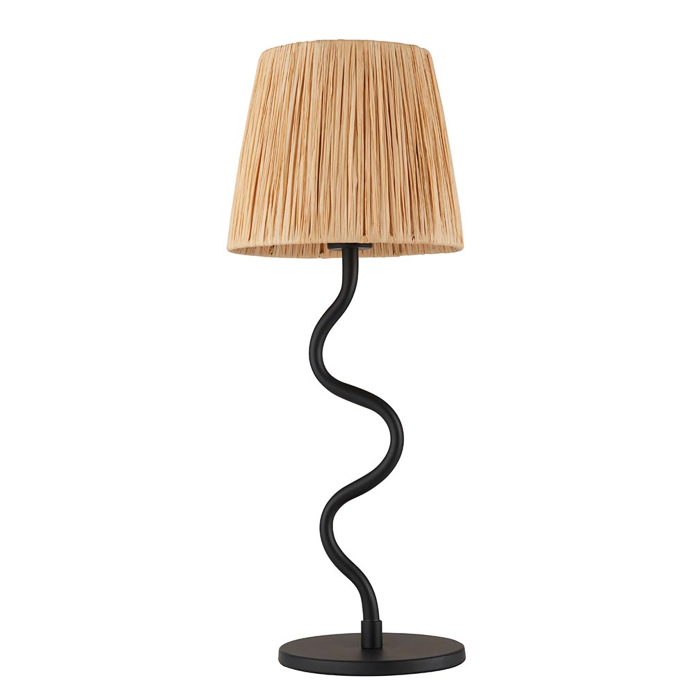 Tampa Fabric Table Lamp In Matt Black