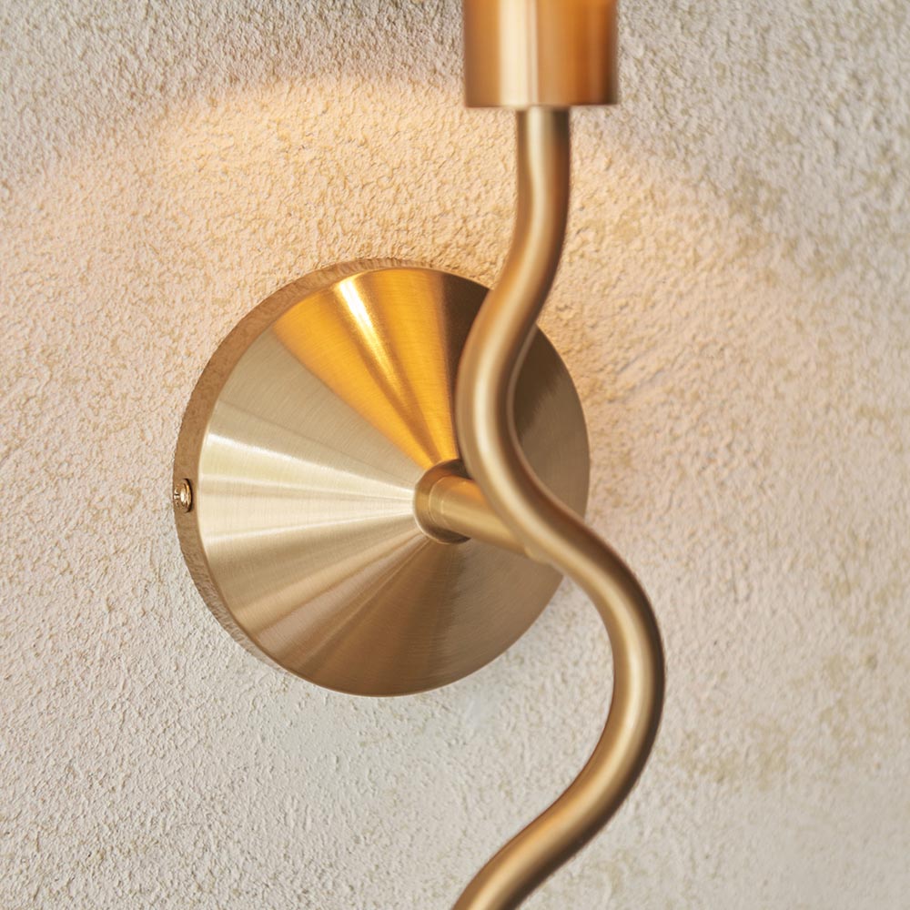 Tampa Fabric Wall Light In Aged Brushed Brass