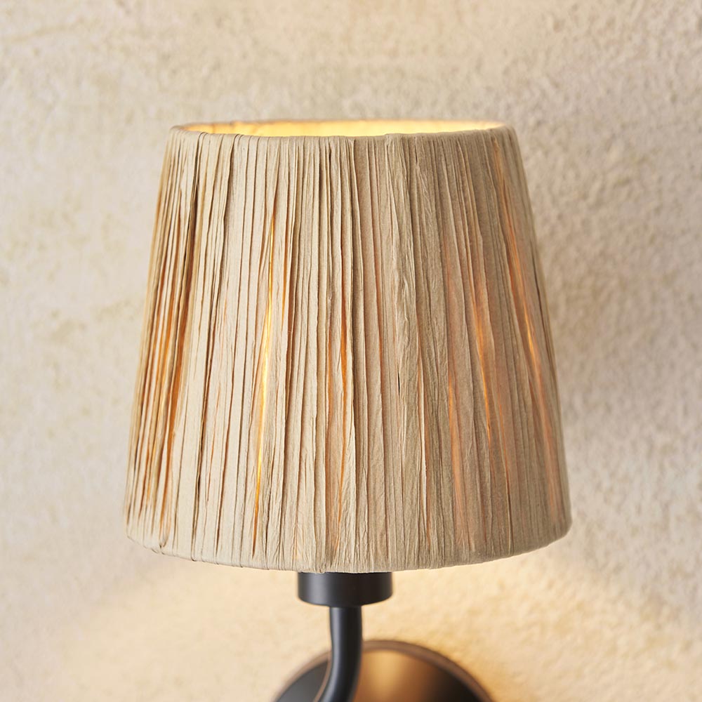 Tampa Fabric Wall Light In Matt Black
