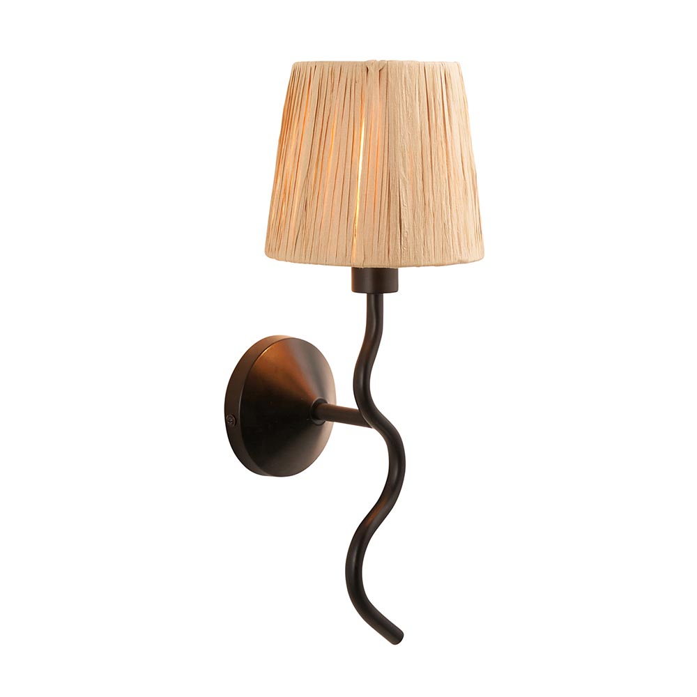 Tampa Fabric Wall Light In Matt Black