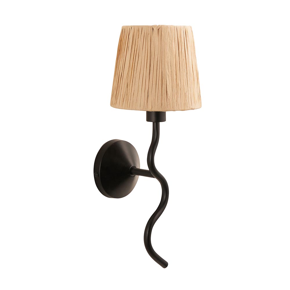 Tampa Fabric Wall Light In Matt Black