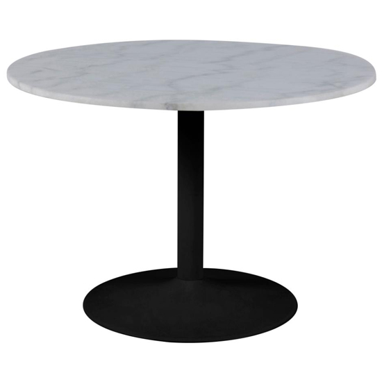 Read more about Tampere marble dining table in guangxi white with black base