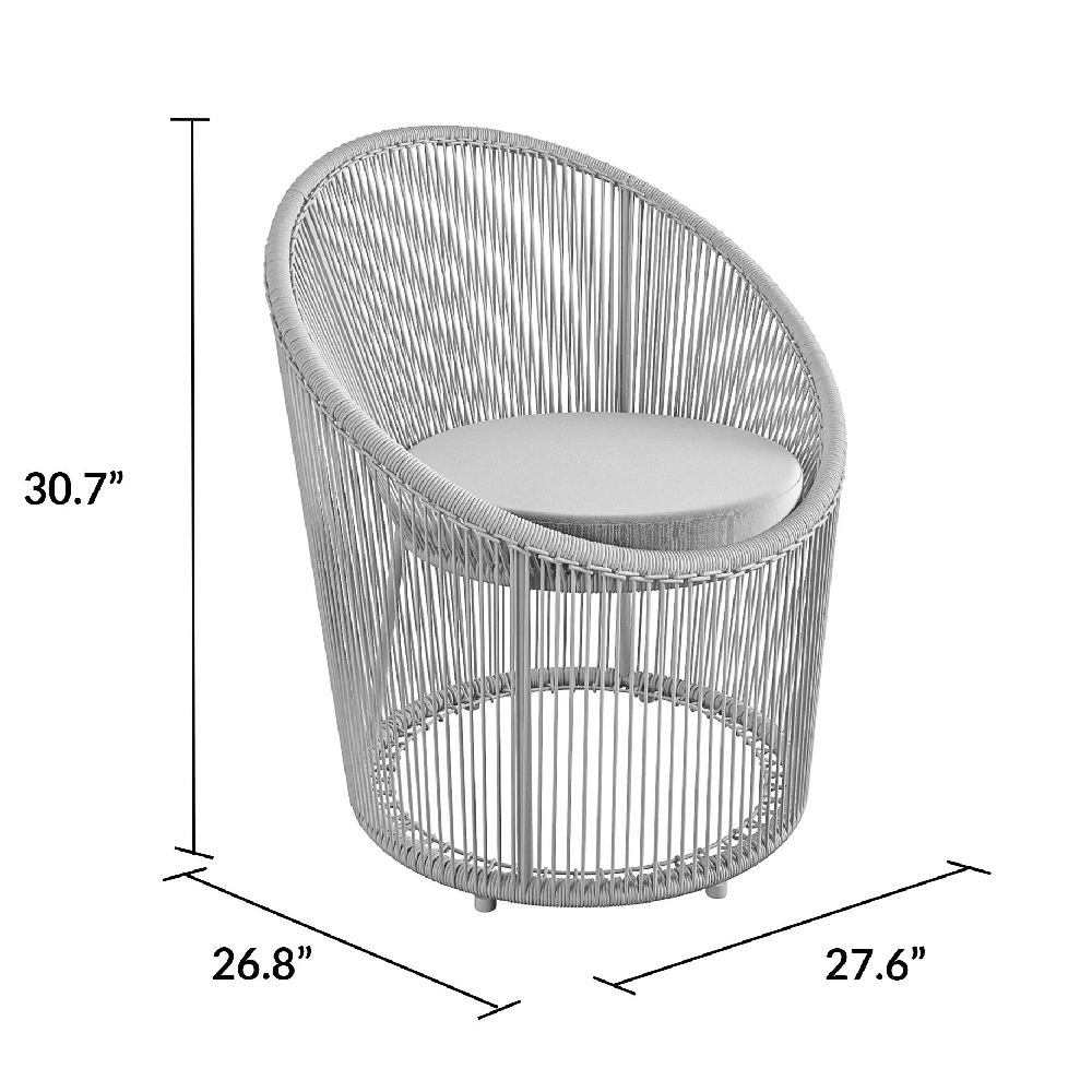Tampere Woven Resin Outdoor Lounge Chair In Light Grey