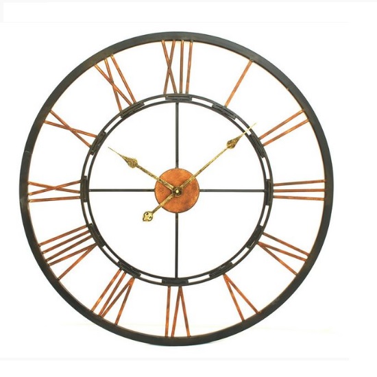 Photo of Tampica metal wall clock in black and gold