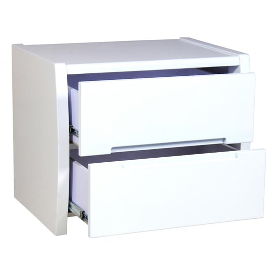 Tamsin High Gloss Bedside Cabinet With 2 Drawers In White_1