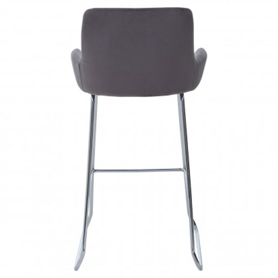 Tamzo Mink Velvet Upholstered Bar Chair With Low Arms In Pair