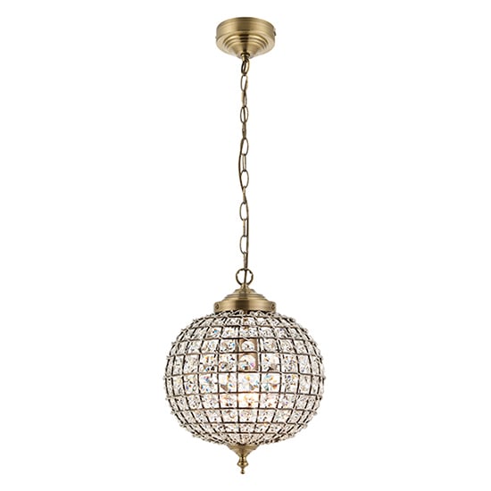 Read more about Tanaro clear glass ceiling pendant light in antique brass