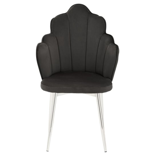 Tania Black Velvet Dining Chairs With Chrome Legs In A Pair