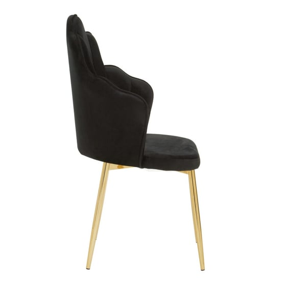 Tania Black Velvet Dining Chairs With Gold Legs In A Pair_3