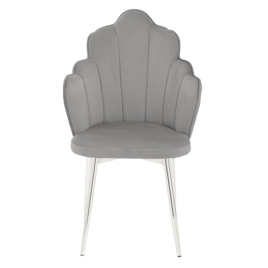 Tania Grey Velvet Dining Chairs With Chrome Legs In A Pair_2