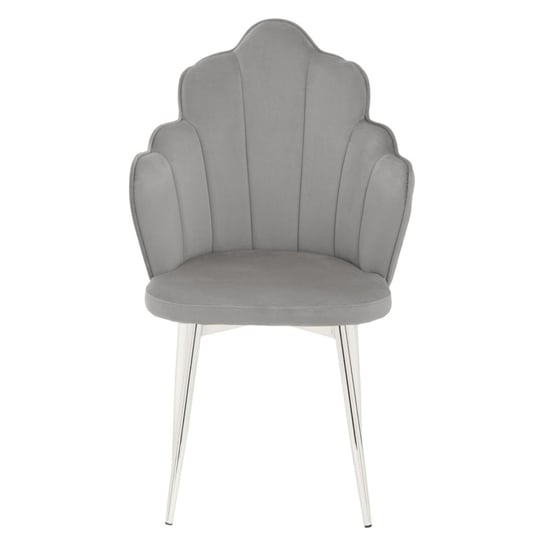 Tania Grey Velvet Dining Chairs With Chrome Legs In A Pair