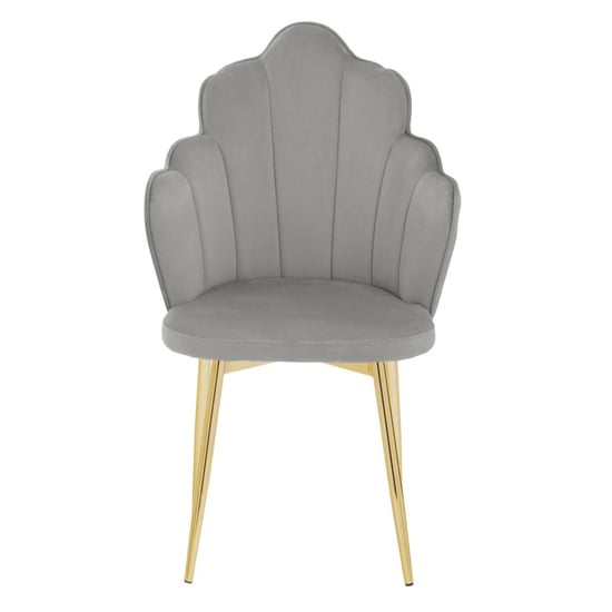 Tania Grey Velvet Dining Chairs With Gold Legs In A Pair_2