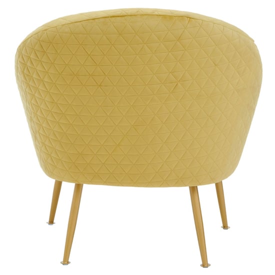 Tanya Velvet Occasional Chair With Gold Metal Legs In Gold