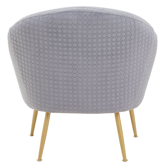 Tanya Velvet Occasional Chair With Gold Metal Legs In Grey