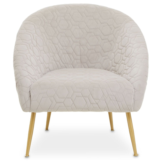 Tanya Velvet Occasional Chair With Gold Metal Legs In Natural_2