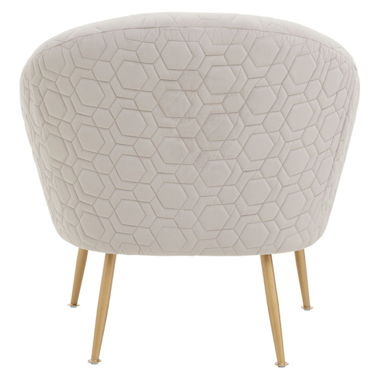 Tanya Velvet Occasional Chair With Gold Metal Legs In Natural