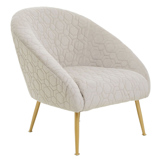 Photo of Tanya velvet occasional chair with gold metal legs in natural