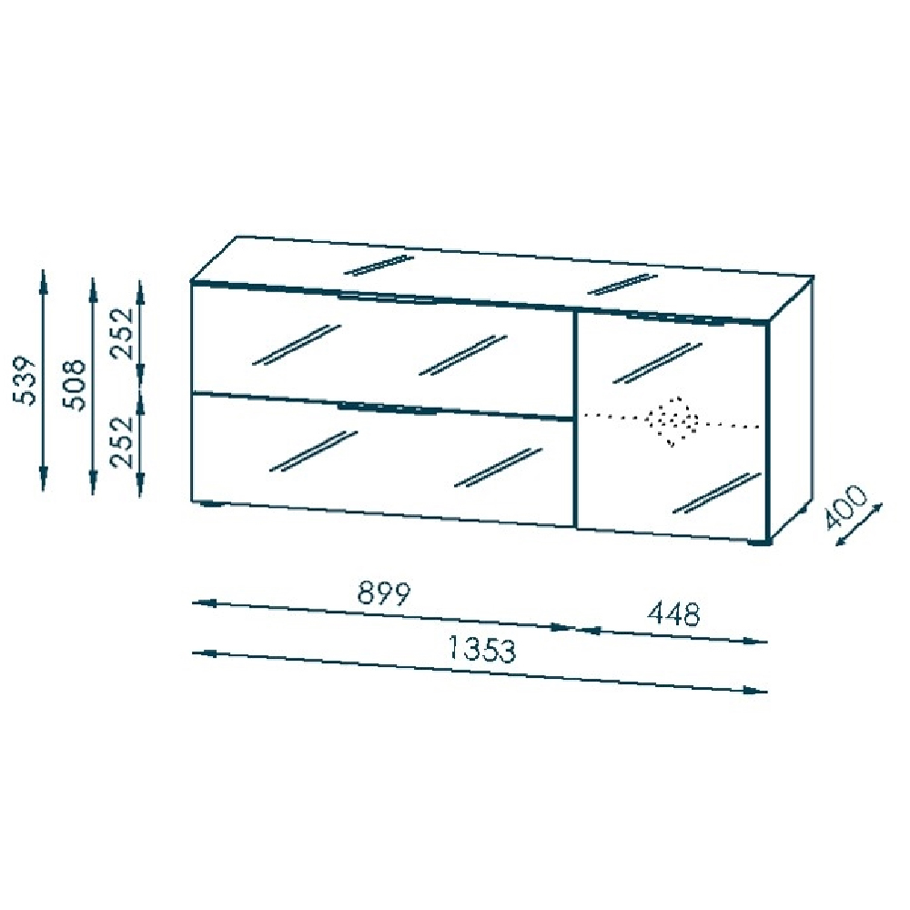 Taos Wooden TV Stand Small With Glass Top In Black And Oak