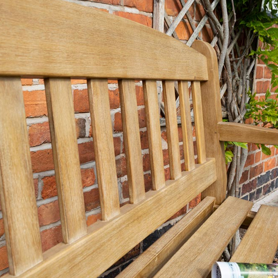 Taplow Outdoor 1.2m Wooden Seating Bench In Natural Timber_6
