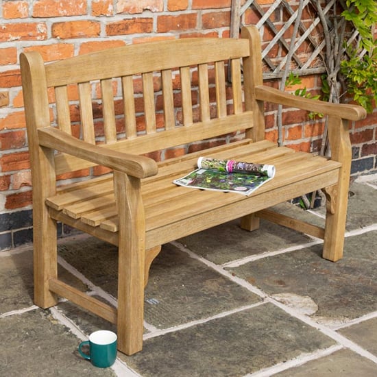 Taplow Outdoor 1.2m Wooden Seating Bench In Natural Timber_1