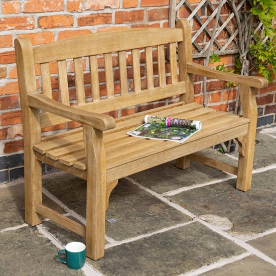 Product photograph of Taplow Outdoor 1 2m Wooden Seating Bench In Natural Timber from Furniture in Fashion