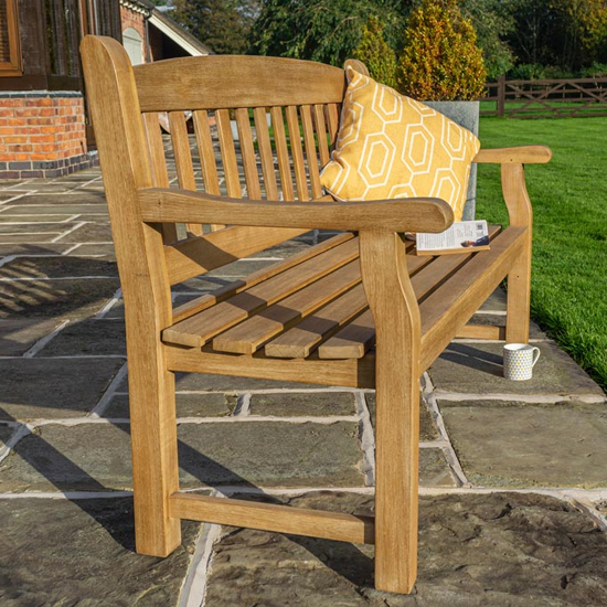 Taplow Outdoor 1.5m Wooden Seating Bench In Natural Timber_6