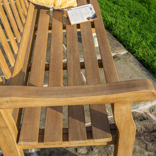 Taplow Outdoor 1.5m Wooden Seating Bench In Natural Timber_9