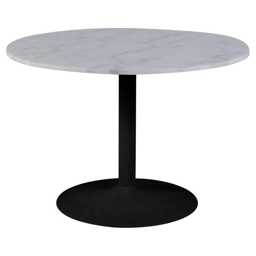 Taraji Marble Dining Table With 4 Beige Chairs In White Guangxi