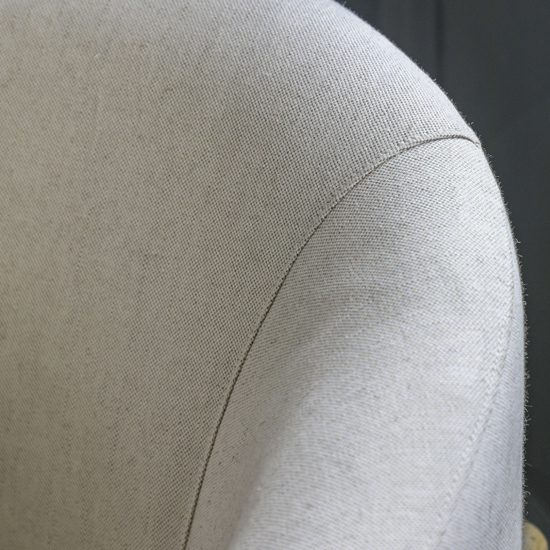 Taranto Fabric Armchair With Wooden Legs In Natural