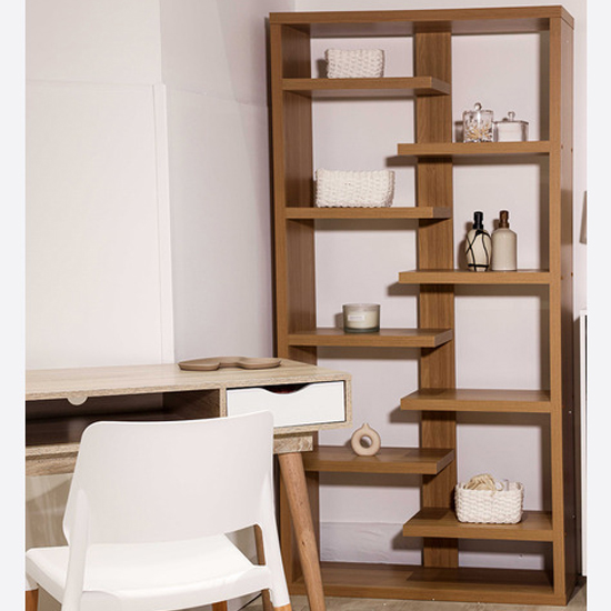 Taranto Wooden Shelving Display Unit With 10 Shelves In Oak_3