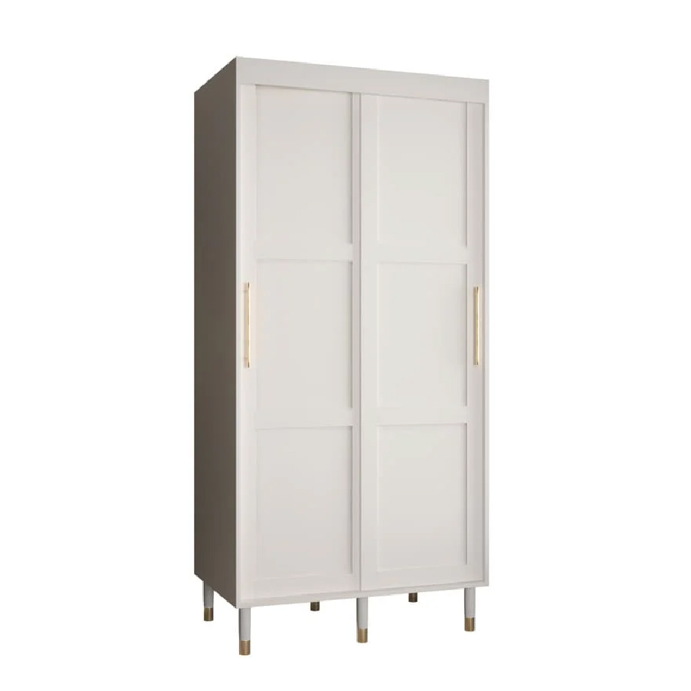 Tarboro Wooden 100cm Wardrobe With 2 Sliding Doors In White