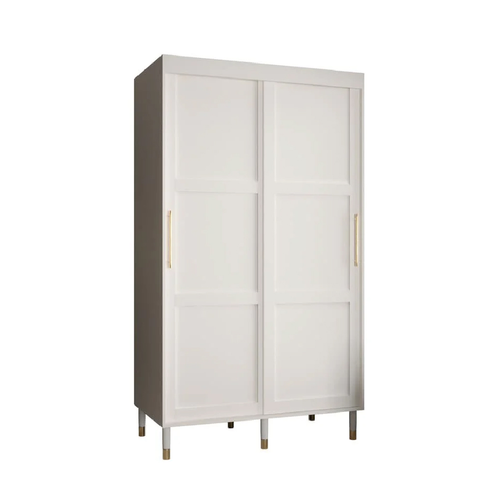 Tarboro Wooden 120cm Wardrobe With 2 Sliding Doors In White