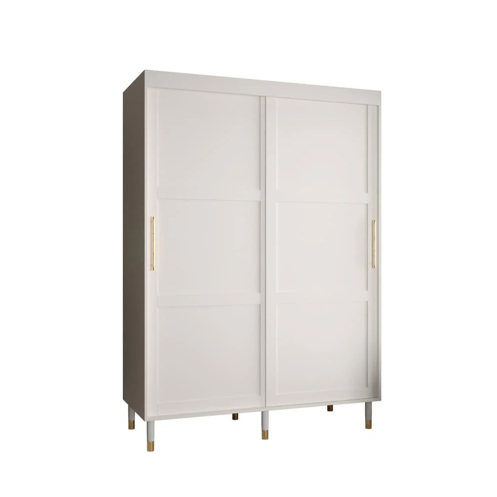 Tarboro Wooden 150cm Wardrobe With 2 Sliding Doors In White