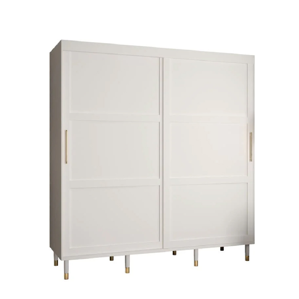 Tarboro Wooden Wardrobe 200cm With 2 Sliding Doors In White