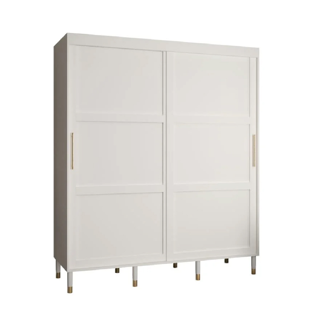 Tarboro Wooden 180cm Wardrobe With 2 Sliding Doors In White