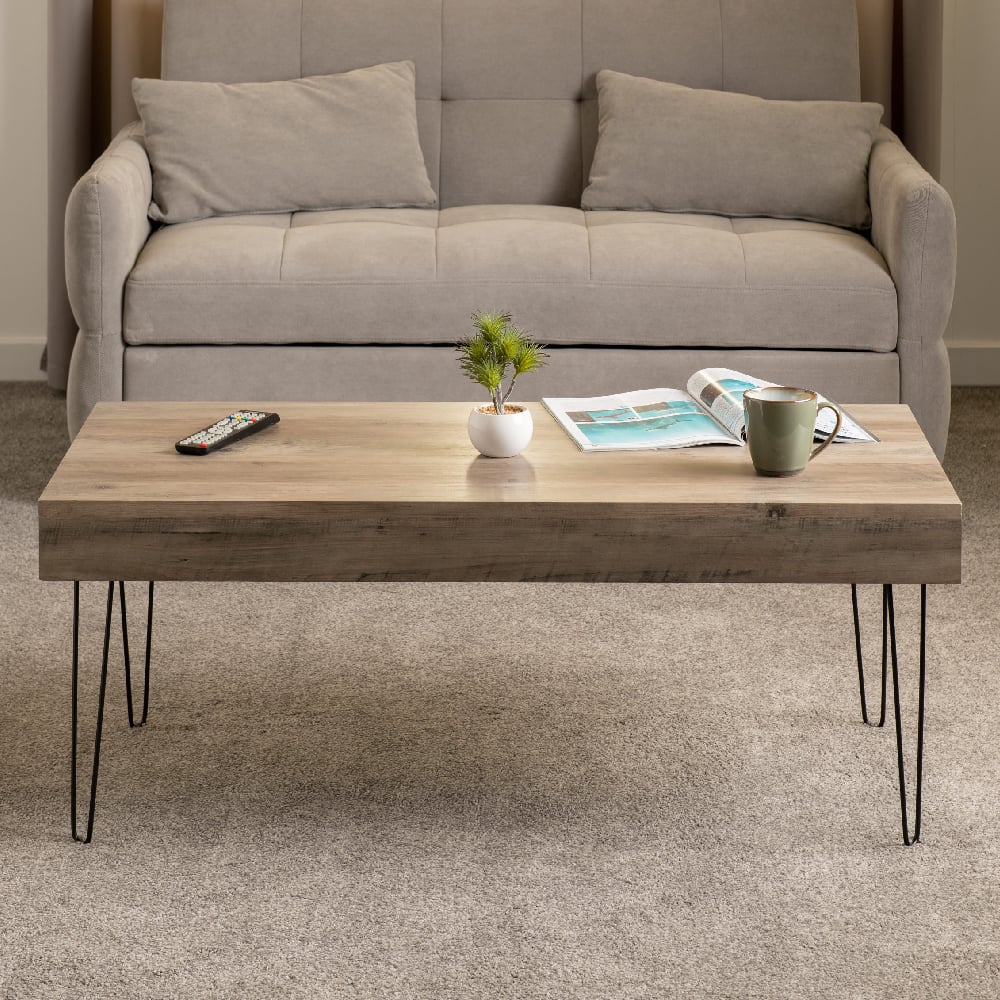 Read more about Tarboro wooden coffee table in medium oak and black