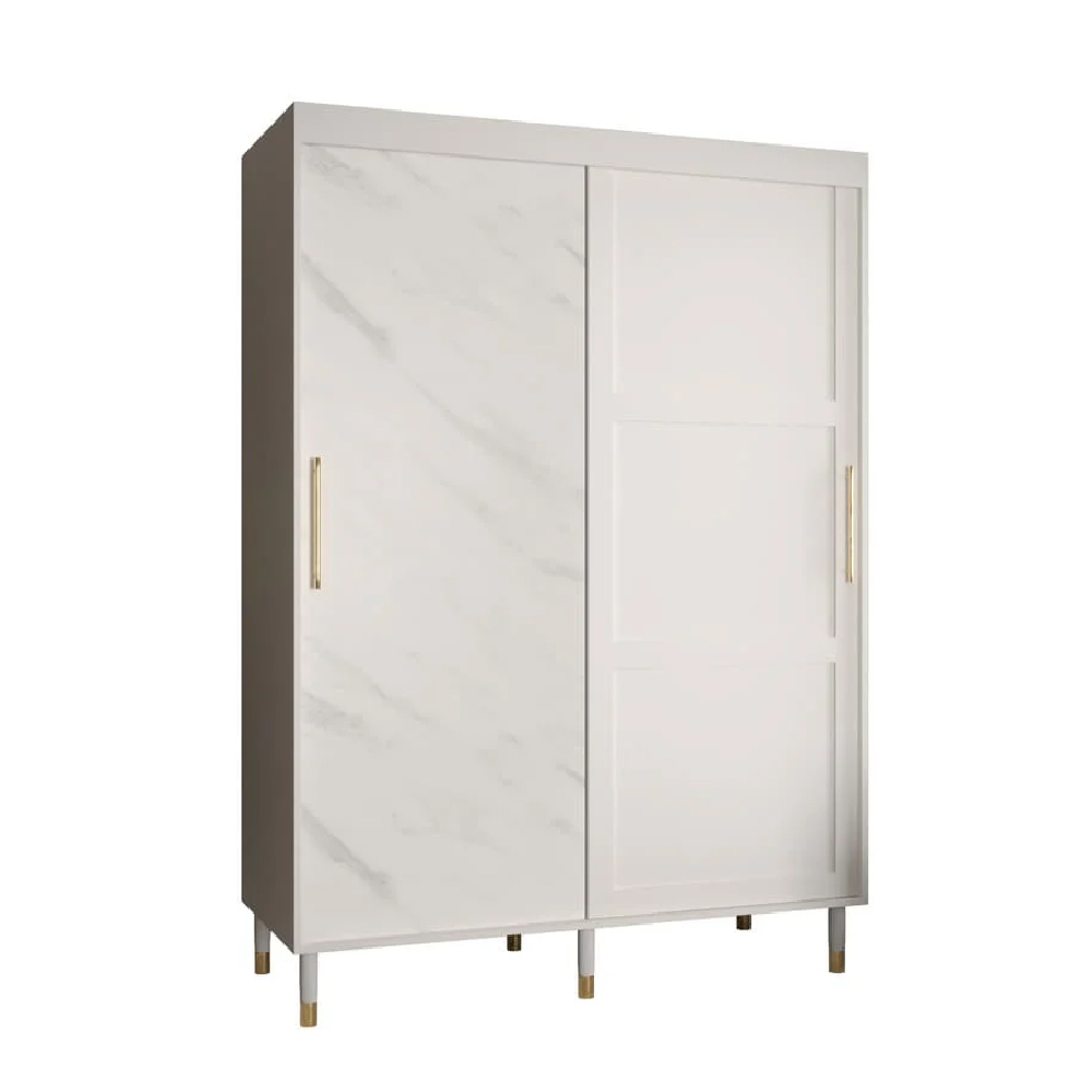 Tarboro Wooden Wardrobe 150cm With 2 Sliding Doors In White