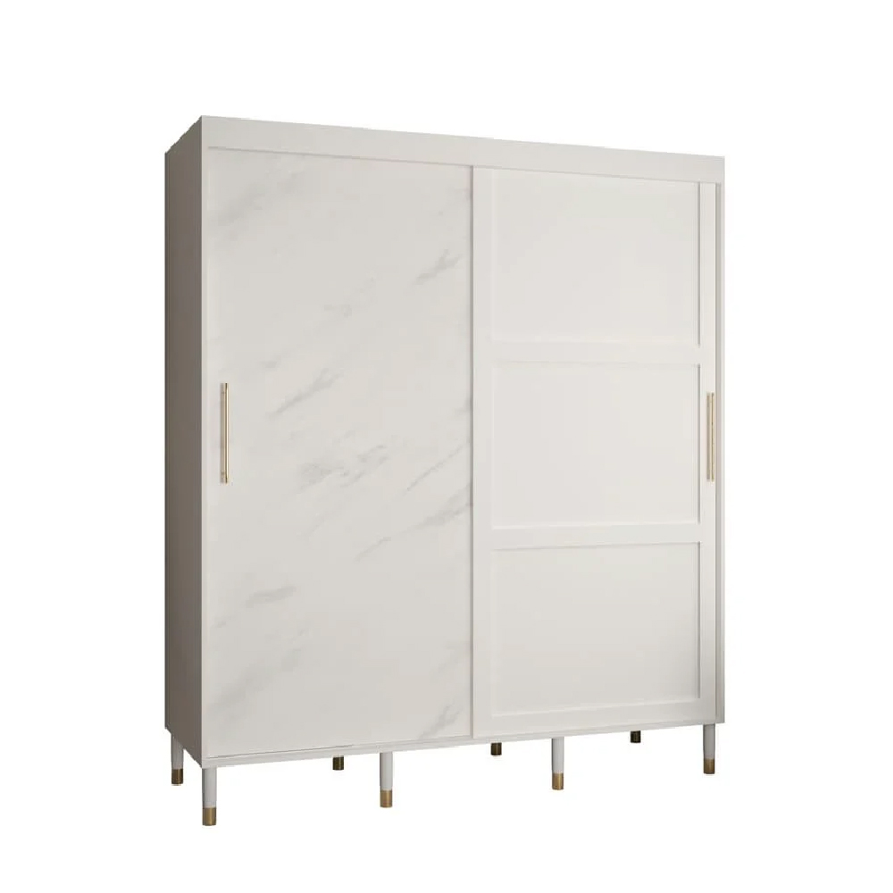Tarboro Wooden Wardrobe 180cm With 2 Sliding Doors In White
