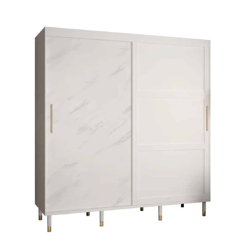 Tarboro Wooden Wardrobe Large With 2 Sliding Doors In White