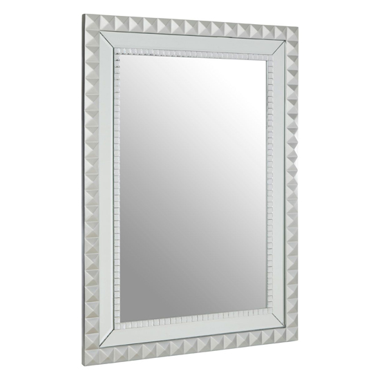 Read more about Tariku rectangular wall bedroom mirror in silver wooden frame