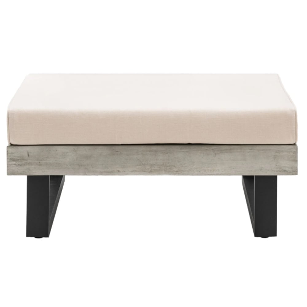 Tarkio Outdoor Wooden Stool With Cushion In Grey