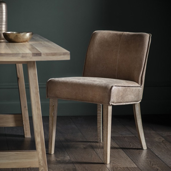 Tarnby Brown Linen Upholstered Dining Chairs In Pair_2