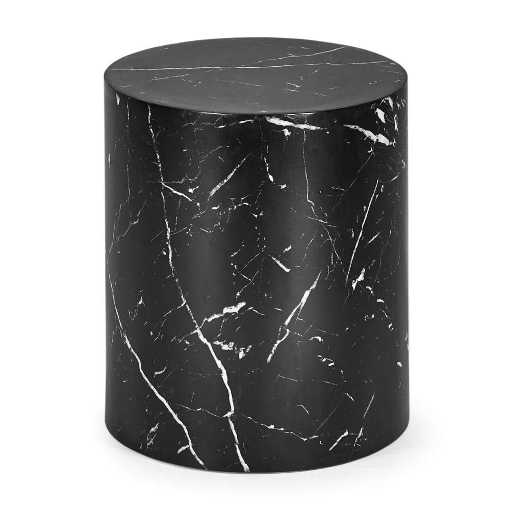 Tarrytown Faux Marble Effect Oval Nest of 2 Tables - Black