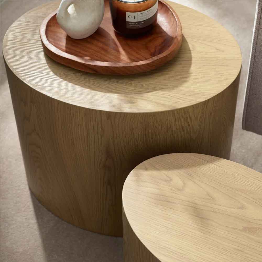 Tarrytown Wooden Oval Nest of 2 Tables in Oak