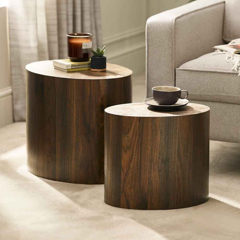 Tarrytown Wooden Oval Nest of 2 Tables in Walnut