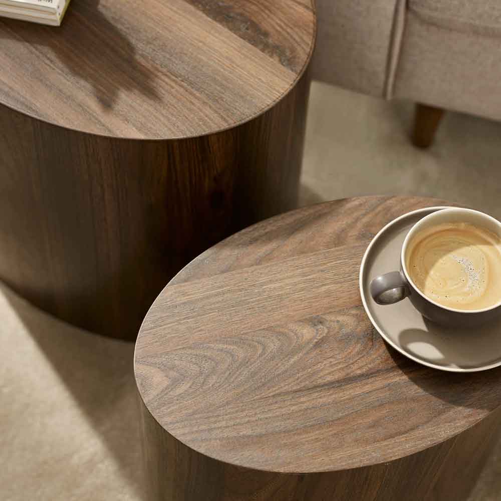 Tarrytown Wooden Oval Nest of 2 Tables in Walnut