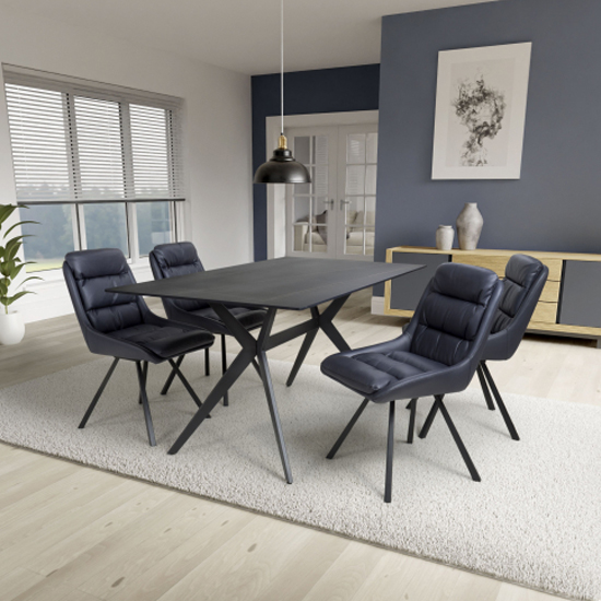 Marcelo White Marble Dining Set With 4 Green Lula Chairs | Furniture in ...