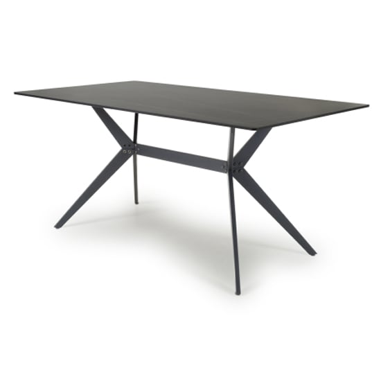 Product photograph of Tarsus Large Ceramic Top Dining Table In Black from Furniture in Fashion
