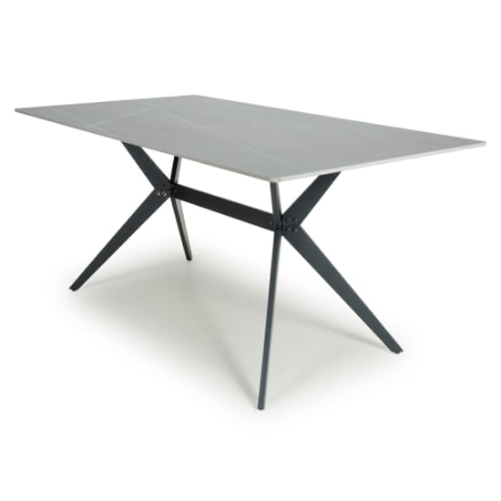 Product photograph of Tarsus Large Ceramic Top Dining Table In Grey from Furniture in Fashion