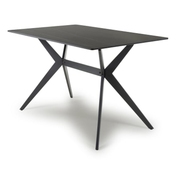 Photo of Tarsus small ceramic top dining table in black